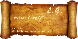 Levius Gergő névjegykártya